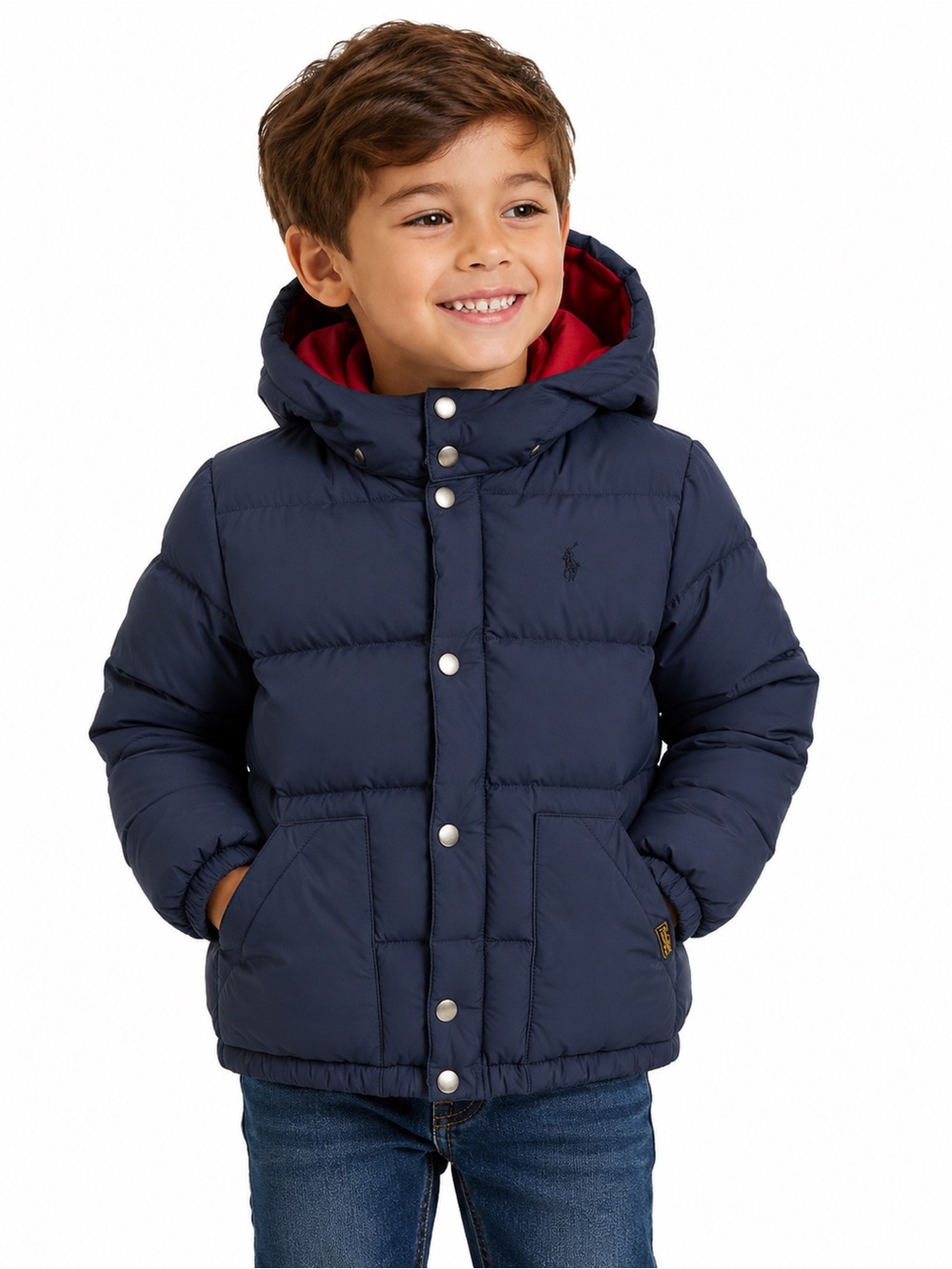 Polo Ralph Lauren Kids Navy Hooded Puffer Jacket Size 4/4T